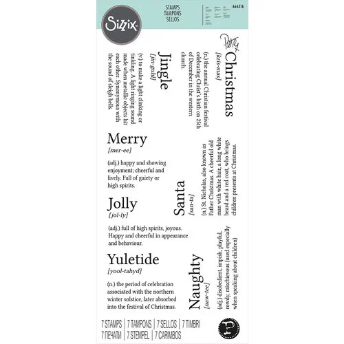 Sizzix - Clear Stamps - Festive Dictionary Definitions