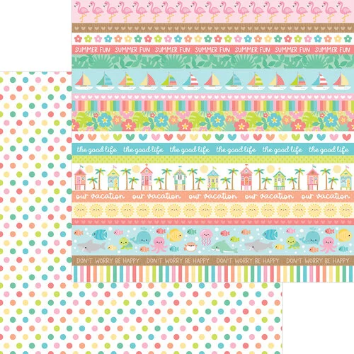 Doodlebug Design - Seaside Summer Collection - 12 x 12 Double Sided Paper - Having A Ball