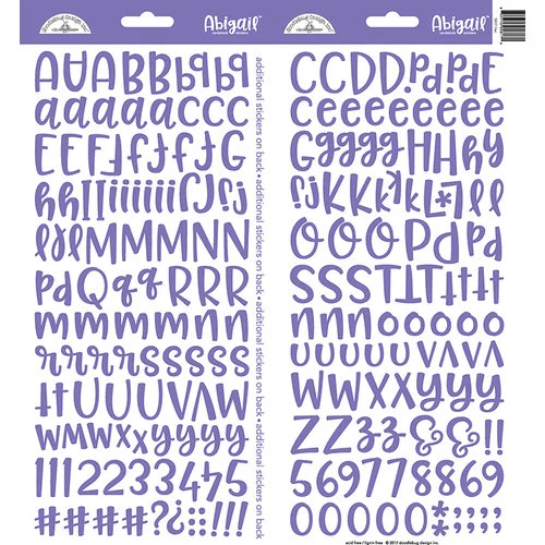 Doodlebug Design - Cardstock Stickers - Abigail - Lilac 1 Doodlebug Design - Cardstock Stickers - Abigail - Lilac