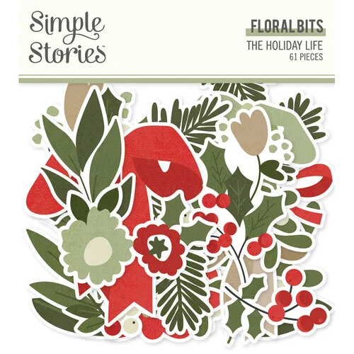Simple Stories - The Holiday Life Collection - Ephemera - Floral Bits and Pieces