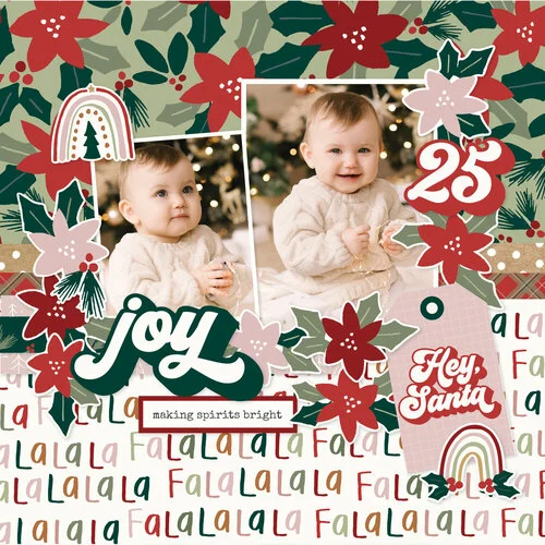 Simple Stories - Boho Christmas Collection - 12 x 12 Double Sided Paper - Tag Elements