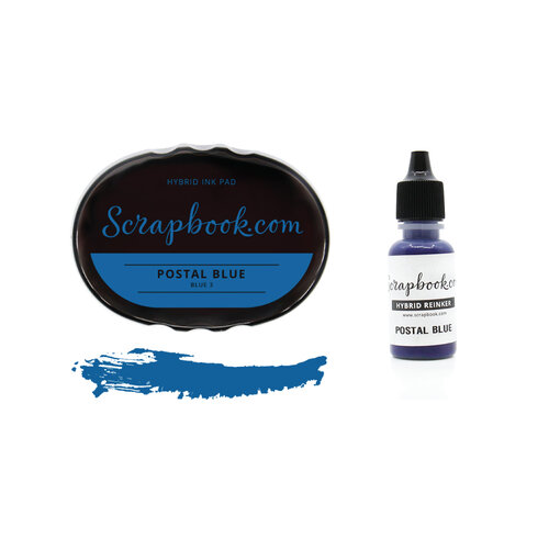 Scrapbook.com - Premium Hybrid Ink Pad and Reinker - Postal Blue 1 Scrapbook.com - Premium Hybrid Ink Pad and Reinker - Postal Blue