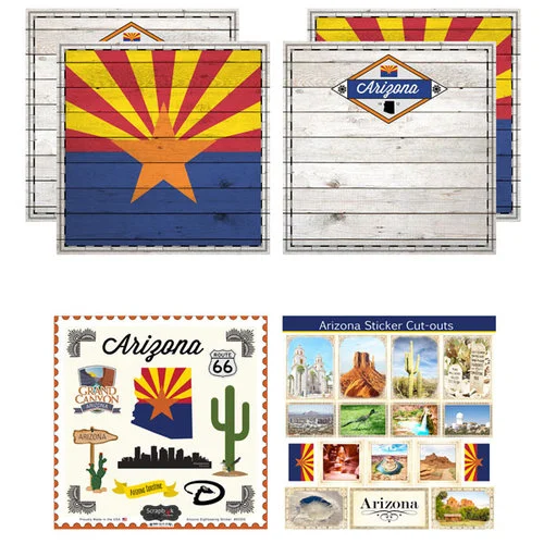 Scrapbook Customs - State Sightseeing Collection - 12 x 12 Complete Kit - Arizona 1 Scrapbook Customs - State Sightseeing Collection - 12 x 12 Complete Kit - Arizona