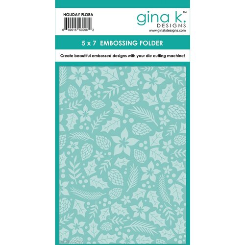 Gina K Designs - Embossing Folder - Holiday Flora 1 Gina K Designs - Embossing Folder - Holiday Flora