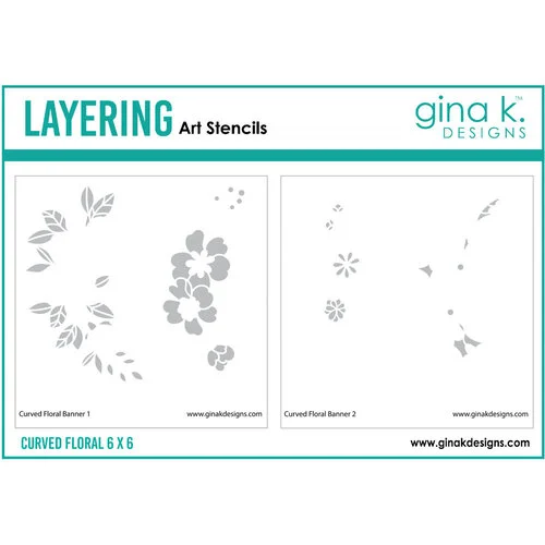 Gina K Designs - Layering Stencils - Curved Floral