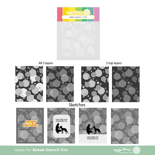 Waffle Flower Crafts - Stencils - Bokeh Trio