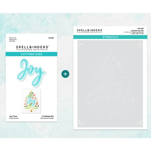 Spellbinders - Layered Christmas Stencils Collection - Layering Stencils and Etched Die Bundle - Joy Tree 1 Spellbinders - Layered Christmas Stencils Collection - Layering Stencils and Etched Die Bundle - Joy Tree