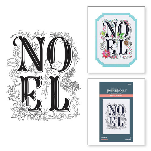 Spellbinders - BetterPress Collection - Press Plates - Festive Noel 2 Spellbinders - BetterPress Collection - Press Plates - Festive Noel