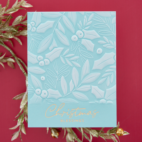 Spellbinders - De-Light-Ful Christmas Collection - 3D Embossing Folder - Holly and Foliage 5 Spellbinders - De-Light-Ful Christmas Collection - 3D Embossing Folder - Holly and Foliage