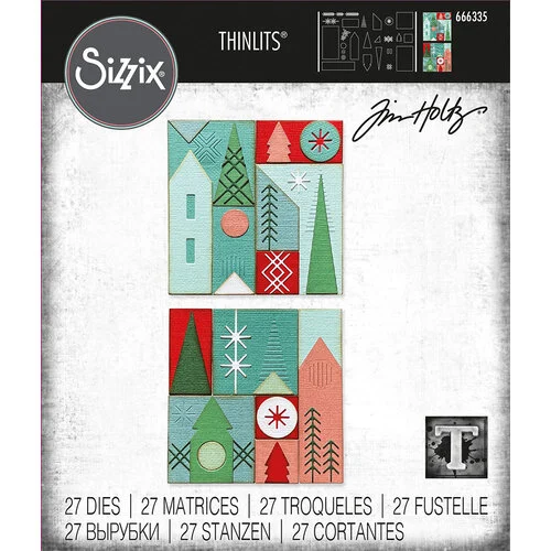 Sizzix - Tim Holtz - Christmas - Thinlits Dies - Holiday Blocks 1 Sizzix - Tim Holtz - Christmas - Thinlits Dies - Holiday Blocks