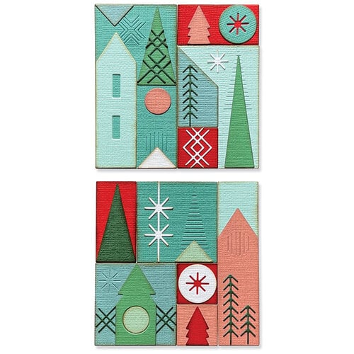 Sizzix - Tim Holtz - Christmas - Thinlits Dies - Holiday Blocks 3 Sizzix - Tim Holtz - Christmas - Thinlits Dies - Holiday Blocks