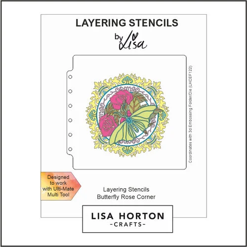 Lisa Horton Crafts - Layering Stencils - Butterfly Rose Frame