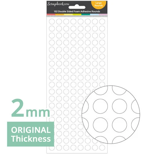 Scrapbook.com - Double Sided Adhesive Foam Rounds - White - 2mm Thickness - Large Rounds 1 Scrapbook.com - Double Sided Adhesive Foam Rounds - White - 2mm Thickness - Large Rounds