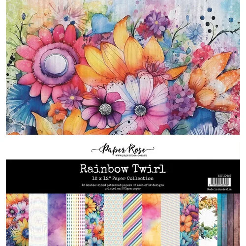 Paper Rose - 12 x 12 Collection Pack - Rainbow Twirl 1 Paper Rose - 12 x 12 Collection Pack - Rainbow Twirl