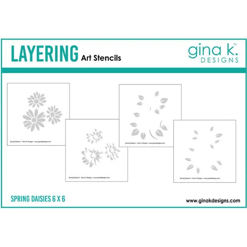 Gina K Designs - Layering Stencils - Spring Daisies 1 Gina K Designs - Layering Stencils - Spring Daisies