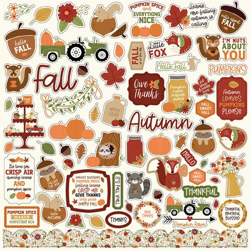 Echo Park - I Love Fall Collection - 12 x 12 Cardstock Stickers - Elements 1 Echo Park - I Love Fall Collection - 12 x 12 Cardstock Stickers - Elements