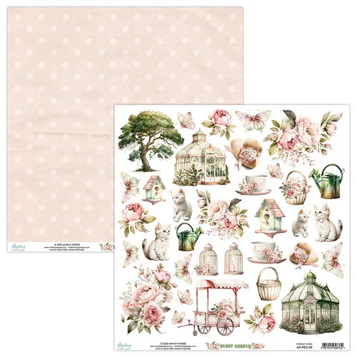 Mintay Papers - Peony Garden Collection - 12 x 12 Double Sided Paper - Elements 1 Mintay Papers - Peony Garden Collection - 12 x 12 Double Sided Paper - Elements