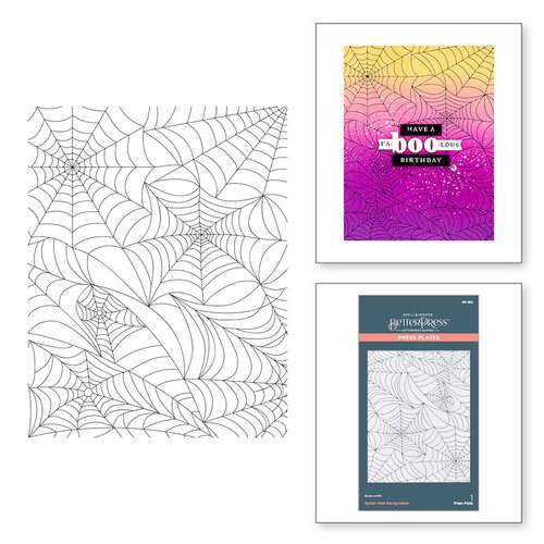 Spellbinders - BetterPress Collection - Press Plates - Spider Web Background 2 Spellbinders - BetterPress Collection - Press Plates - Spider Web Background
