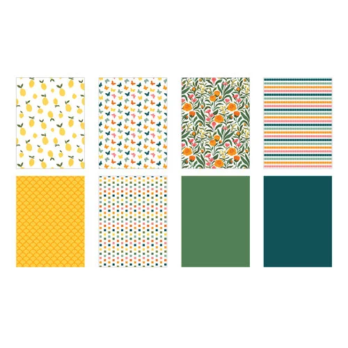 Scrapbook.com - Market Bloom - Patterned Cardstock Paper Pad - Double Sided - 6x8 - 40 Sheets