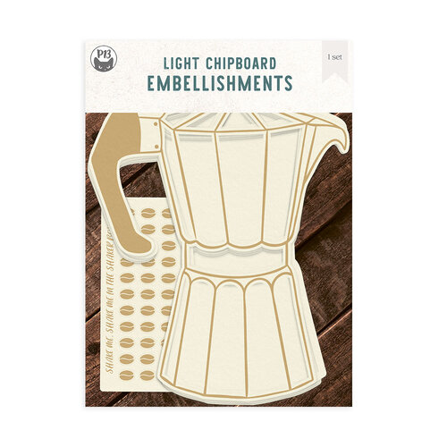 P13 - Coffee Break Collection - Light Chipboard Embellishments - Shaker Base - Coffee Maker 1 P13 - Coffee Break Collection - Light Chipboard Embellishments - Shaker Base - Coffee Maker