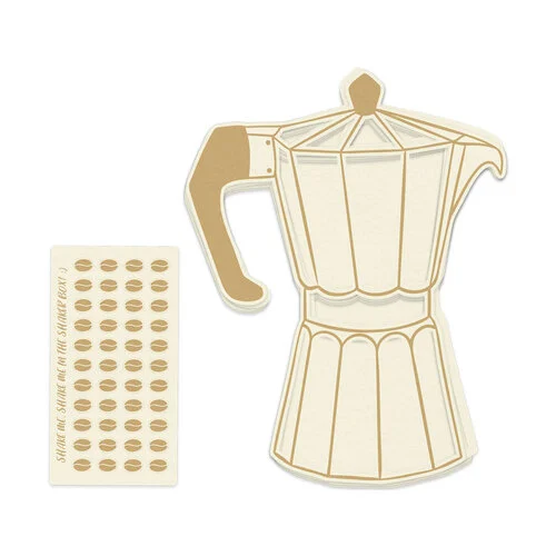 P13 - Coffee Break Collection - Light Chipboard Embellishments - Shaker Base - Coffee Maker 2 P13 - Coffee Break Collection - Light Chipboard Embellishments - Shaker Base - Coffee Maker