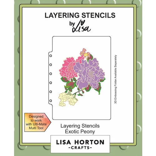 Lisa Horton Crafts - Layering Stencils - Exotic Peony 1 Lisa Horton Crafts - Layering Stencils - Exotic Peony