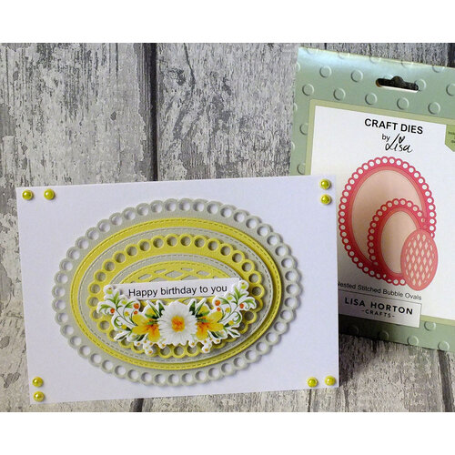 Lisa Horton Crafts - Dies - Nested Stitched Bubble Ovals 2 Lisa Horton Crafts - Dies - Nested Stitched Bubble Ovals