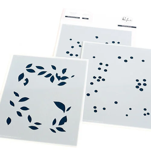 Pinkfresh Studio - Christmas - Layering Stencils - Winter Berries Frame 1 Pinkfresh Studio - Christmas - Layering Stencils - Winter Berries Frame