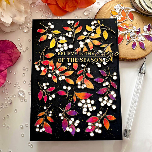 Pinkfresh Studio - Christmas - Layering Stencils - Winter Berries Frame 11 Pinkfresh Studio - Christmas - Layering Stencils - Winter Berries Frame