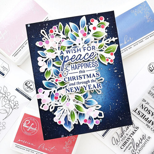 Pinkfresh Studio - Christmas - Layering Stencils - Winter Berries Frame 7 Pinkfresh Studio - Christmas - Layering Stencils - Winter Berries Frame