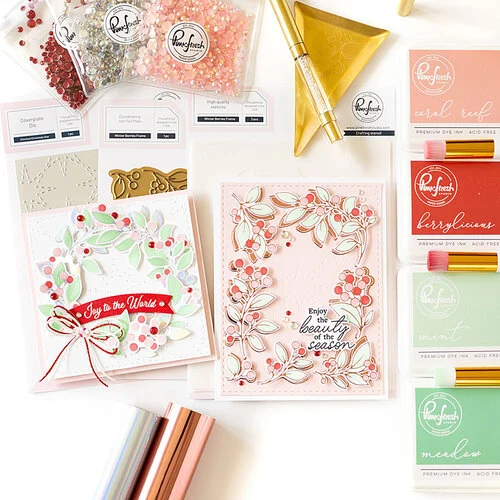 Pinkfresh Studio - Christmas - Layering Stencils - Winter Berries Frame 9 Pinkfresh Studio - Christmas - Layering Stencils - Winter Berries Frame
