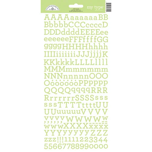 Doodlebug Design - Cardstock Stickers - Alphabet - My Type - Limeade 1 Doodlebug Design - Cardstock Stickers - Alphabet - My Type - Limeade