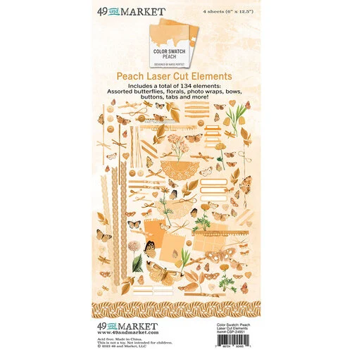 49 and Market - Color Swatch Peach Collection - Laser Cut Elements