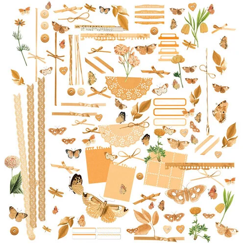 49 and Market - Color Swatch Peach Collection - Laser Cut Elements