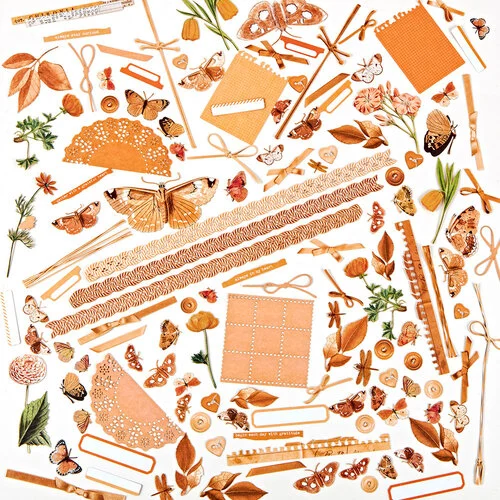 49 and Market - Color Swatch Peach Collection - Laser Cut Elements