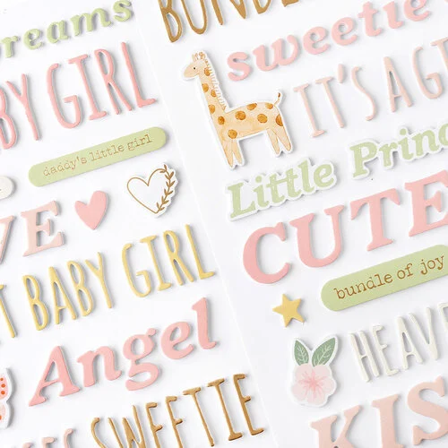 American Crafts - Hello Little Girl Collection - Thickers - Phrase 3 American Crafts - Hello Little Girl Collection - Thickers - Phrase