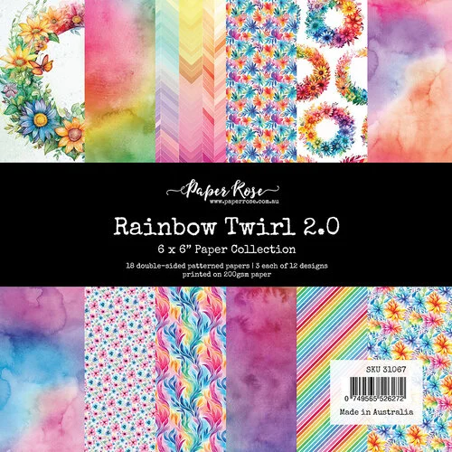 Paper Rose - 6 x 6 Collection Pack - Rainbow Twirl 2