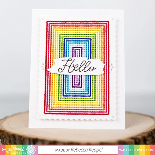 Waffle Flower Crafts - Craft Dies - Stitchable Pinking Rectangle 6 Waffle Flower Crafts - Craft Dies - Stitchable Pinking Rectangle