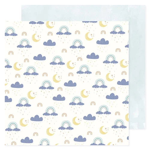 American Crafts - Hello Little Boy Collection - 12 x 12 Double Sided Paper - Rainbows 1 American Crafts - Hello Little Boy Collection - 12 x 12 Double Sided Paper - Rainbows