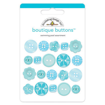 Doodlebug Design - Boutique Buttons - Assorted Buttons - Swimming Pool 1 Doodlebug Design - Boutique Buttons - Assorted Buttons - Swimming Pool