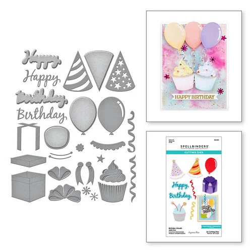 Spellbinders - Etched Dies - Birthday Wreath Add-Ons