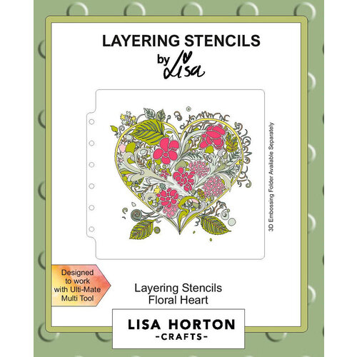 Lisa Horton Crafts - Layering Stencils - Floral Heart 1 Lisa Horton Crafts - Layering Stencils - Floral Heart