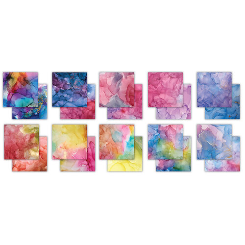 Craft Consortium - Ink Drops Collection - 8 x 8 Paper Pad - Vivid