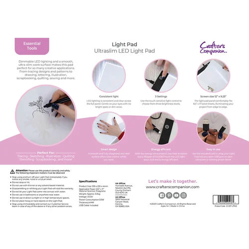 Crafter's Companion - Essential Tools - Ultraslim LED Light Pad 7 Crafter's Companion - Essential Tools - Ultraslim LED Light Pad