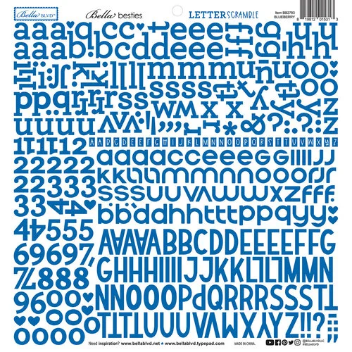 Bella Blvd - Bella Besties Collection - Letter Scramble Stickers - Blueberry