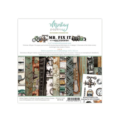 Mintay Papers - Mr. Fix It Collection - 6 x 6 Paper Pad 1 Mintay Papers - Mr. Fix It Collection - 6 x 6 Paper Pad