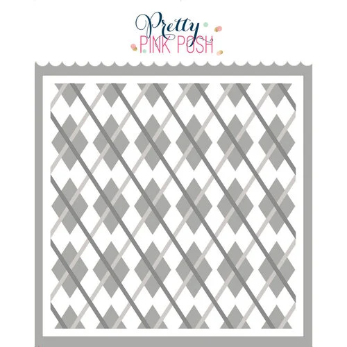 Pretty Pink Posh - Layering Stencils - Argyle