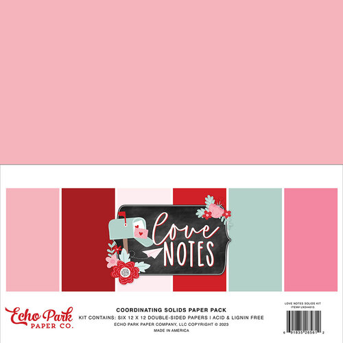 Echo Park - Love Notes Collection - 12 x 12 Paper Pack - Solids 1 Echo Park - Love Notes Collection - 12 x 12 Paper Pack - Solids