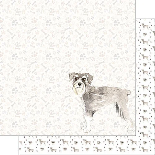 Scrapbook Customs - 12 x 12 Double Sided Paper - Schnauzer Watercolor 1 Scrapbook Customs - 12 x 12 Double Sided Paper - Schnauzer Watercolor