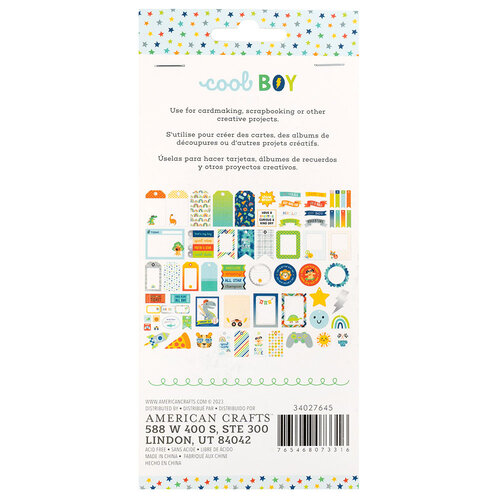 Pebbles - Cool Boy Collection - Ephemera - Journaling